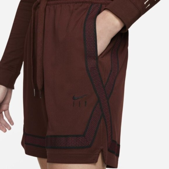 Nike Womens Dri-Fit Fly Crossover Shorts CK6599-273 Bronze Black Size XS X-Small - Picture 4 of 5